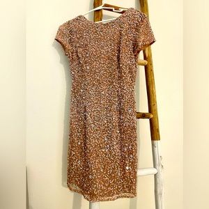 Adrianna Papell Dusty Rose Sequin Sheath Dress size 4
